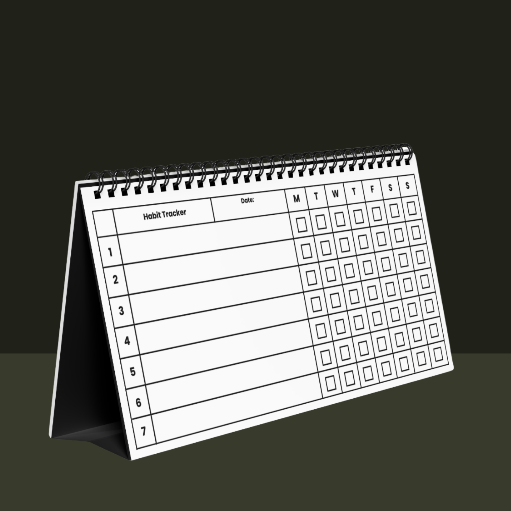 Minimalist Habit Tracker-3 Month-7 Habit Spaces